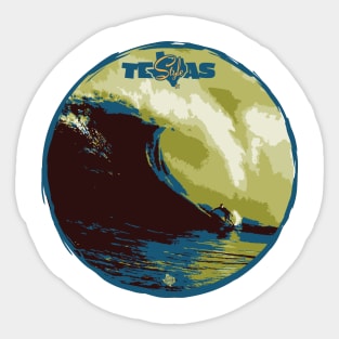 Texas Style Lone Surfer Sticker